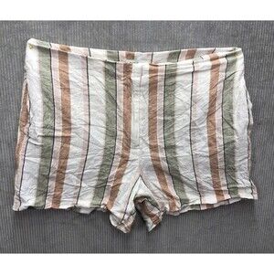 Rachel Zoe Shorts Size 12 Striped Linen Blend Beach Nautical